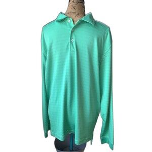 Adidas Climacool Formotion Mens XL Golf Long Sleeve Polo Shirt Lime Green Tennis